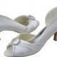 Simple White Handmade Comfy Peep Toe Women Shoes For Wedding S40