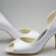 Elegant Simple White Peep Toe Beautiful Women Shoes For Wedding S60