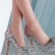 Glitter Women Pumps Platform Bowtie High Heels Wedding Shoes Woman