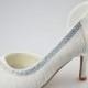 Pretty Ivory Beading Handmade Peep Toe Women Shoes For Wedding S54