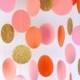 Garland, Paper Garland in Blush Pink, Orange, Coral and Gold, Bridal Shower, Baby Shower, Party Decorations, Birthday Decor