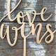 Love Wins Wedding Cake Topper 6" inches 