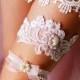 Bridal Garter Set Wedding Garter Set - Ivory Lace Garter Belts - Keepsake Garter Toss Garter - Vintage Inspired Lace Garters