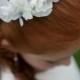 Flower Girl, White Sweet Pea Flower Girl or first communion hair wreath, halo, flower crown, wedding piece, bridal floral hair  accessory.