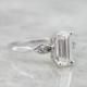 Beautiful Retro Era Emerald Cut Diamond Engagement Ring PYRR3L-N