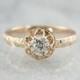 Antique European Cut Diamond, Antique Rose Gold, Sweet Engagement Ring from Victorian Era 4ZY0YY-P