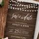 Rustic Save the Date Template, Instant Download, Wood String Lights Wedding Save the Date, Editable PDF Template, Digital File #014-103SD