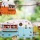 Vintage Camper Bird House. Scale model playset you can build and use! Bring back the love of travel and camping with a miniature trailer