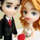 Standard "3 Groom and Bride - Wedding Cake Topper - ORIGINAL OOAK Miniature Sculptures - Decor