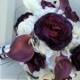 Wedding bouquet, Purple white calla lilies Ranunculus Bridal Flowers