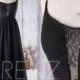 2016 Lace Neck Bridesmaid Dress Backless, Black Chiffon Wedding Dress, Spaghetti Straps Prom Dress, A Line Evening Gown Floor Length (J073)