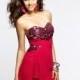 Cheap Chiffon Strapless Faviana Short 7203 Sequin Prom Dress - Cheap Discount Evening Gowns