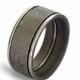 Stainless steel mens ring with variated sandblasted surface