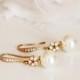 Gold Bridal Earrings Cream Pearl Earrings Gold Wedding Earrings Bridesmaid Earrings Gold Dangle Earrings Bridesmaid Gifts