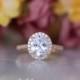 3.54 ct.tw Rose Gold Oval Cut Diamond Simulant-Oval Halo Engagement Ring-Sterling Silver-Bridal Ring-Wedding Ring-Promise Ring [3052RG]