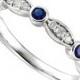 Vintage Inspired Sapphire & Diamond Wedding Band, Art Deco Style Wedding Rings for Women, 14k 18k or Platinum, Stacking Rings, Annivesary