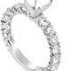 1.60 ct Diamond Engagement Ring Semi Mount 14k White Gold 18k or Platinum 6.5mm Center, GIA Diamond or Moissanite Available Engagement Rings