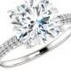 9mm (3 Carat) Round Forever One Moissanite & Diamond Engagement Ring 14k 18k or Platinum, Moissanite Engagement Rings for Women Etsy