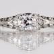 Antique Engagement Ring - Antique 1930s Platinum and 18K White Gold Diamond Engagement Ring