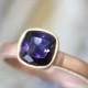 Genuine Iolite 14K Rose Gold Ring, Gemstone RIng, Cushion Shape Ring, Eco Friendly, Engagement Ring, Stacking Ring - Made To Order