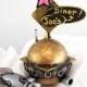 Space Hamburger Shaped Diner Wedding Cake Topper with Rocket Wood