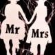 Mr and Mrs Horse Riding Wood Wedding Cake Topper