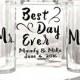 Unity Sand Ceremony Glass Containers - Glass Block "Best Day Ever" personalized -Side vessels with Mr and Mrs