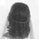 Vintage style wedding cap veil with Swarovski rondelle trim - Eloise