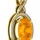 11x9mm 3 Carat Citrine & Diamond 18k Yellow Gold Necklace, Anniversary Gifts, Cyber Monday 2016 Black Friday Jewelry Stores Near Me, Christmas Gifts for Women