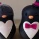 READY to SHIP Penguin love Wedding Cake Topper Handmade