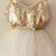 Flower Girls Dresses- Gold Girls Dresses- Gold tutu Dress Toddlers-
