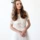 Lace Ivory short sleeves top , Ivory bridal lace top