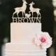 Wedding Rustic Cake Topper Deer Silhouette Cake Topper Personalized Wood Cake Topper Buck and Doe Wedding Cake Topper