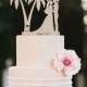 Wedding Cake Topper Tree Palm Bride Groom Silhouette Cake Topper Rustic Wedding Cake Topper Silhouette Cake Topper