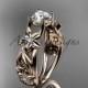 14kt rose gold diamond floral wedding ring, engagement ring ADLR216