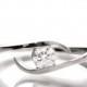 Wave Diamond Ring, 14K White Gold and Diamond engagement ring, engagement ring, wedding band, crown ring, art deco, twist ring, R009