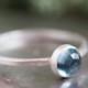 The Sky - Simple silver solitaire ring with  London Blue Topaz faceted gemstone