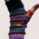 Merino Wool Fingerless gloves - Wool Arm warmers - Fingerless gloves - Fashion Gloves - Rainbow Fingerless Gloves nO 63.