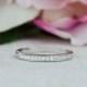 Channel Wedding Band, Delicate 2mm Half Eternity Ring, Round Cut Engagement Ring, Man Made Diamond Simulants, Bridal Ring, Sterling Silver