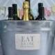 Personalized Wedding Gift - Large Champagne Tub - Eat Drink and Be Married in Silver