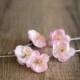 Cherry blossom hair clips - cherry blossom wedding - pink bridal blossom flower hair pins - wedding bobby pins - hair clip set - floral pins