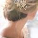 Gold Boho Hair Vine, Laurel Leaves Bridal Large Hair Comb,Wedding Gold Pearl Hair Wreath, Bohemian Grecian Wedding Headpiece - 'ANYA'