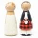 Scottish Wedding Cake toppers Scottish Wooden Peg Doll Goose Grease with Kilt- wooden dolls