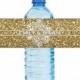 Gold Glitter and Lace Wedding Water Bottle Labels Great for Engagement Bridal Shower Party easy to apply and use