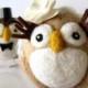 Felted Wedding Cake Topper - Needle Felted Hoot Couple - Wool Owls -