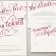 Romantic Calligraphy "Danielle" Wedding Invitation Suite - Whimsy Modern Handwritten Script Invitations - Digital Printable / Printed Invite