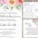 Floral Wedding Invitation, Wishing Well Card, RSVP Card, Wedding Suite, Printable File
