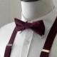 Burgundy Bowtie and Suspenders Set- Men's, Teen, Youth. 2 weeks before shipping