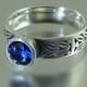 SACRED LAUREL silver ring with Blue Sapphire