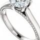 7mm Forever One Moissanite & Diamond Engagement Ring 14k, 18k or Platinum Vintage Moissanite Rings for Women USA, UK, Canada, Australia, Cyber Monday 2016 Black Frida